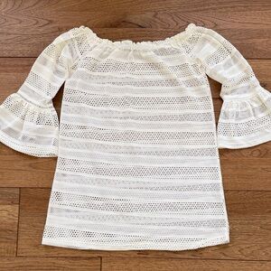 Blue Island Cream Lace Off-Shoulder Blouse